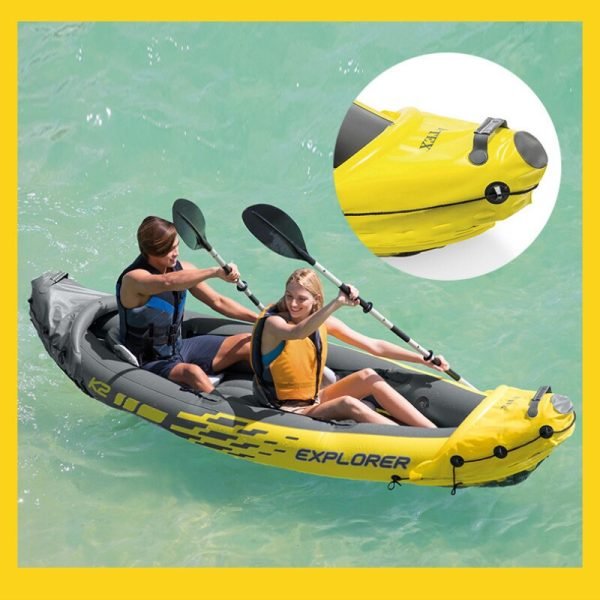 AddFun-barco inflable INTEX para exteriores, bote de goma doble para Rafting, deportes acuáticos, Kayak, pesca, portátil - Image 3