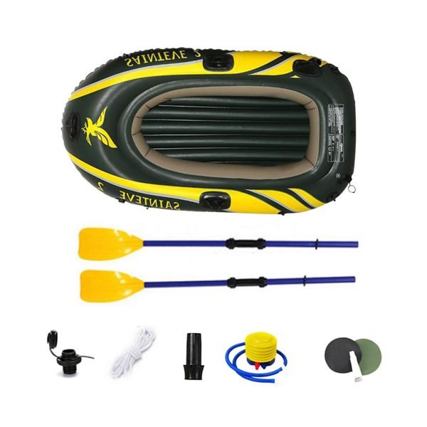 2/3Person PVC Iatable Boat Kayak Canoe Rowing Air Boat Raft Double Valve Drifting Diving Accessory With 2 Paddles Load 300kg - Image 2