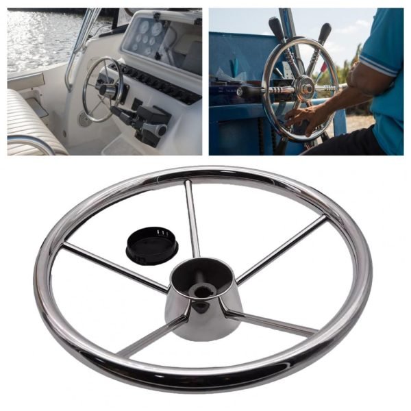 Accesorios para barco volante con perilla de acero inoxidable 5 radios 25 grados 11 ''para yate marino - Image 5