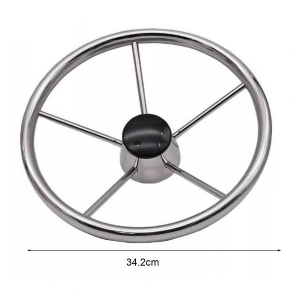 Accesorios para barco volante con perilla de acero inoxidable 5 radios 25 grados 11 ''para yate marino - Image 6