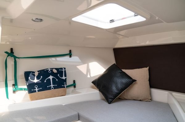 Barcaza de yate clásica y de lujo para 6 personas, 20 pies, con lazo, cama tamaño Queen, barco recreativo con consola central Dual de alto grado - Image 6
