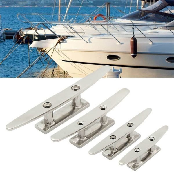 Cornamusas plano de acero inoxidable 316 para yate, cornamusas de 4 & quot 5 & quot 6 & quot, Hardware de 2 agujeros, amarre de cuerda para cubierta de barco marino