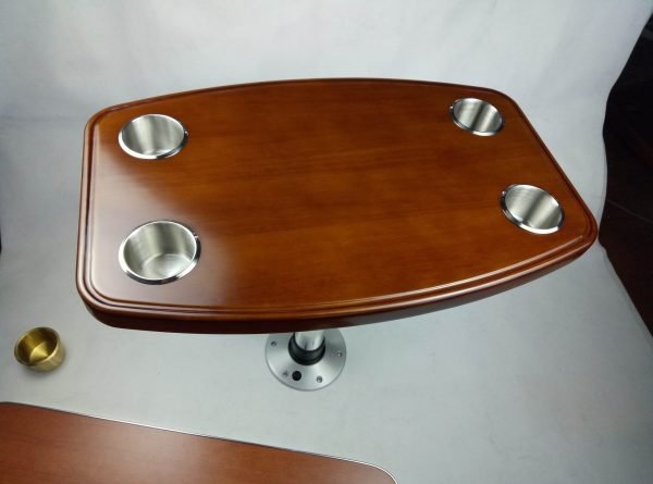 Encimera de roble barnizado con 4 portavasos, 650x400mm, caravana, RV, barco marino - Image 2