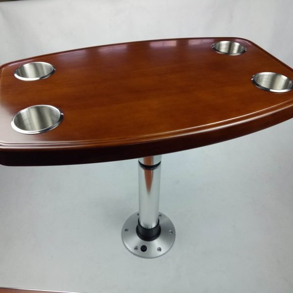Encimera de roble barnizado con 4 portavasos, 650x400mm, caravana, RV, barco marino