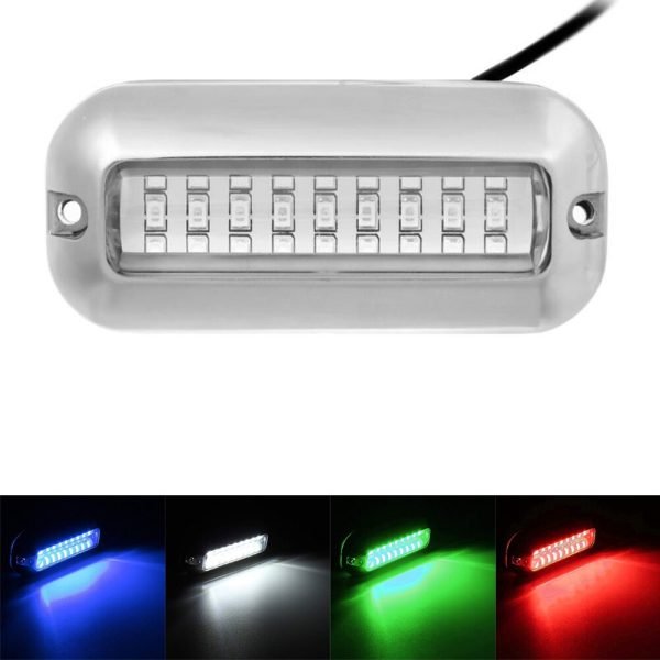 Luz de popa para barco de 50W, 42 LED, acero inoxidable, impermeable, lámpara de popa subacuática, Pontón, Universal, azul/blanco/rojo - Image 2