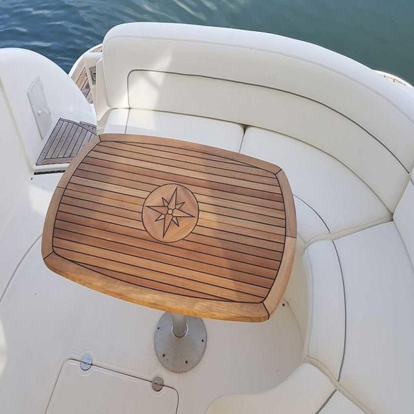 Mesa de teca plegable con incrustación de estrella, 11,8/24x37 pulgadas, 300/610x940mm, para barco marino, caravana, RV, TC642 - Image 2