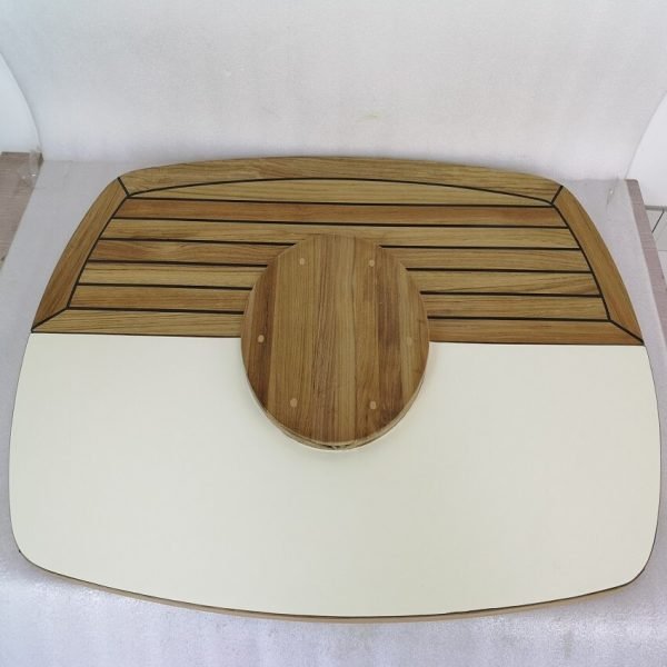 Mesa de teca plegable con incrustación de estrella, 11,8/24x37 pulgadas, 300/610x940mm, para barco marino, caravana, RV, TC642 - Image 6