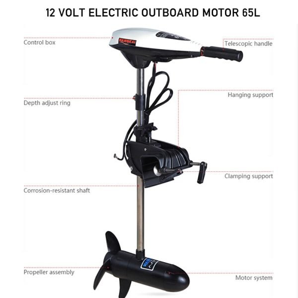 New 45/55/65 LBS Various Models 12V 24V 48V Inflatable Electric Trolling Boat Engine 4/5/6/7/8/10.0 HP Outboard Vessel Motor - Image 2