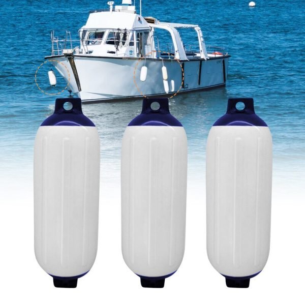 Parachoques inflable ACC de vinilo acanalado para barco, protector de muelle marino con protección UV de PVC, 11x40cm, 3 uds.