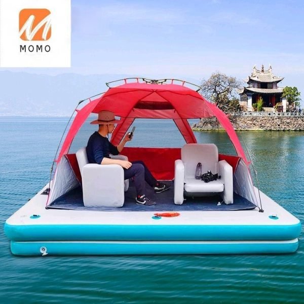 Plataforma Flotante inflable de alta gama, alfombra mágica, plataforma de pesca, barco portátil, yate, barco de agua
