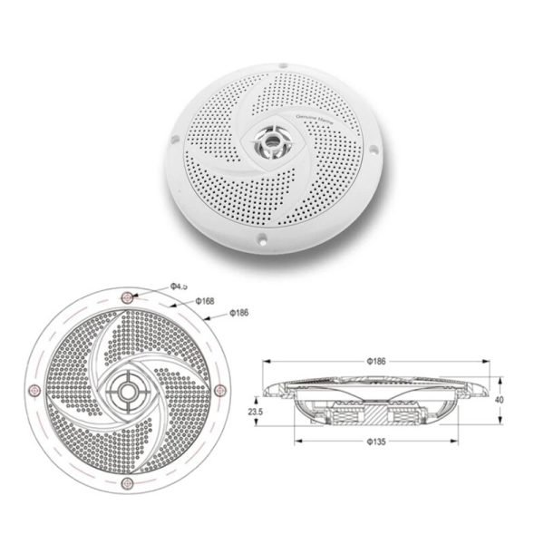 Sistema de altavoces redondos impermeables para  barco, RV, 2 uds. - Image 4
