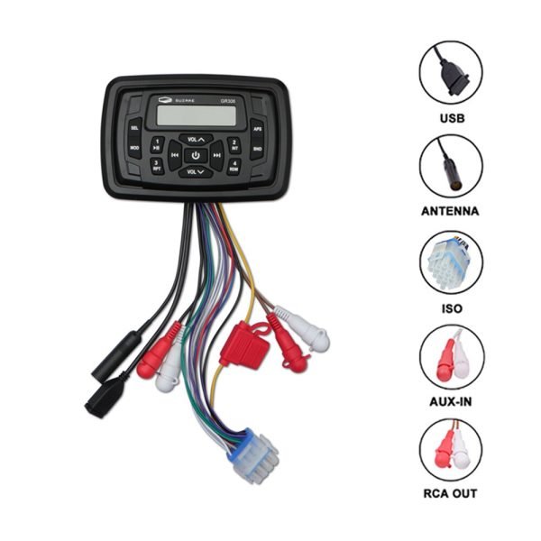 Sistema de sonido de Audio estéreo para barco, Radio marina con Bluetooth, reproductor MP3 para coche, FM, AM, impermeable, altavoz para motocicleta de 3 pulgadas - Image 3