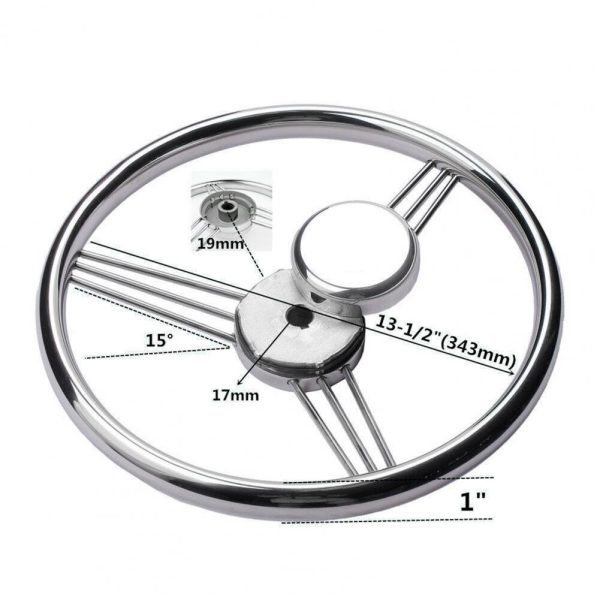 Volante de acero inoxidable de alta resistencia para barco, espejo pulido de 13,5 pulgadas, 9 radios, para barco - Image 6